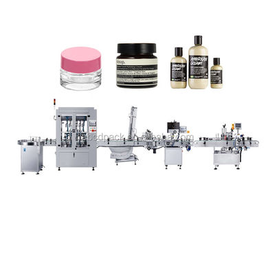 kwaliteit  CE Standard Automatic Emulsion Production Line Small Cream Products Flling Filling Capping Labeling Machine With Video fabriek